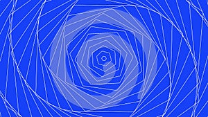 Hexagon spin geometric on blue background loop. Twisting radar sonar rings design. Rotating hexagonal seamless motion graphic