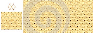 Hexagon star chocolate golden glitter seamless pattern