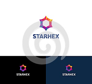 Hexagon Star Colorful Logo