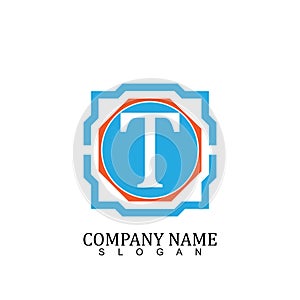 Hexago t letter illustration design logo and symbol vector
