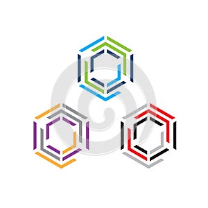 Hexagon - Vector logo concept illustration. Hexagon geometric polygonal logo.