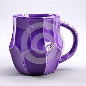 Hexagon Violet Coffee Mug - 3d Printed Faceted Form Design