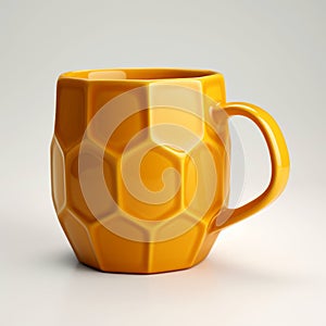 Hexagon Yellow Mug 3d Mesh Preview With Silky Finish
