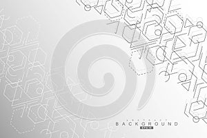 Hexagonal abstract background. Big Data Visualization. Global network connection. Technology hexagons structure or