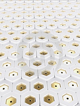 Hexagonal abstract background tech network compter texture high quality render