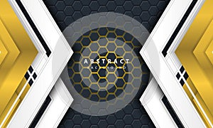 3D Hexagon Pattern Dark Abstract Technological Background.