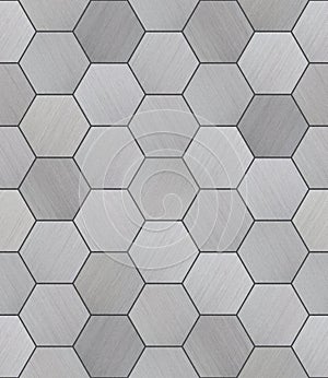 Hexagonal Aluminum Tiled Seamless Texture