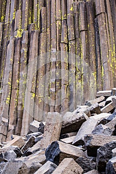 Basalt Columns of the Devils Postpile National Monument in Mammoth Lakes, California