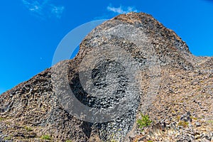 Hexagonal basalt rocks at Hljodaklettar on Iceland