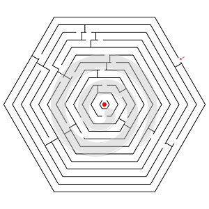 Hexagonal black maze
