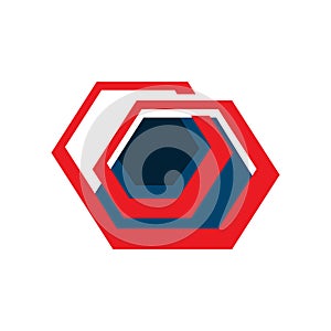hexagonal chain link Logo template stylish vector design