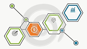 Hexagonal chemical bond abstract structure vector, vector design Generative AI