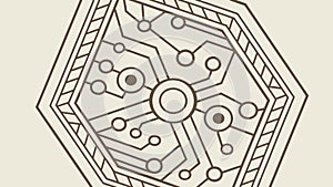 Hexagonal Circuit Board for Technology & Digital Innovation, vector design Generative AI
