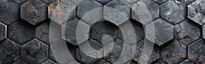 Hexagonal Concrete Tile Wall Texture Banner