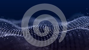 Hexagonal digital communication structure. Connection of dots and lines on a dark background. 3D rendering