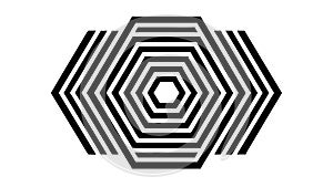 Hexagonal Geometric Pattern Abstract Tunnel Effect Vector, vector design Generative AI