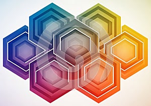 Hexagonal geometric pattern featuring overlapping shapes in a