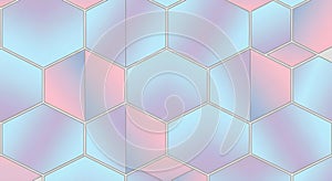 Hexagonal geometric pattern with pastel gradient