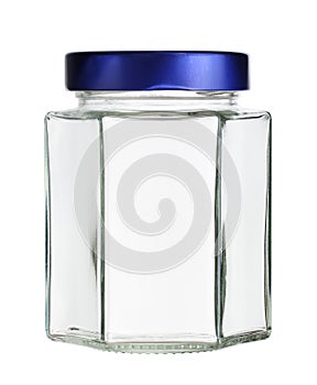 Hexagonal glass jar