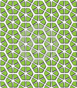 Hexagonal green abstract patterns