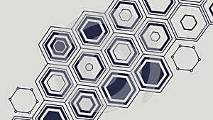 Hexagonal Grid with Abstract Patterns, Modern Connectivity, vector design Generative AI