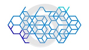 Hexagonal Grid Lattice Pattern, Geometric Abstract Vector, vector design Generative AI