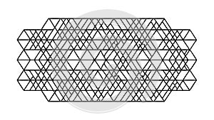 Hexagonal Grid Pattern, Abstract Geometric Background, Tech Design, vector design Generative AI