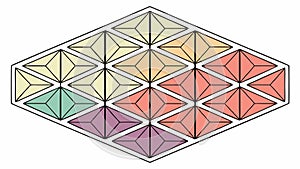Hexagonal Grid Pattern Abstract Geometric Background, vector design Generative AI