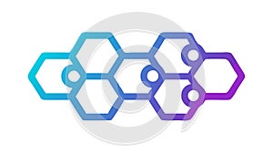 Hexagonal Grid Pattern Connectivity Tech Vector, vector design Generative AI