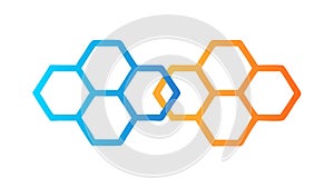 Hexagonal Grid Pattern Gradient Connectivity Vector, vector design Generative AI