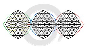 Hexagonal Grid Pattern Icon, Geometric Design Element, vector design Generative AI