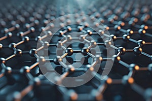 Hexagonal grid pattern of molecular structure of Graphene
