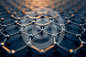 Hexagonal grid pattern of molecular structure of Graphene