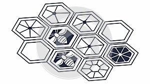 Hexagonal Grid Pattern: Structured Abstract Design, vector design Generative AI