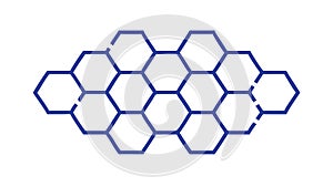 Hexagonal Honeycomb Pattern in Dark Blue Outline Vector, vector design Generative AI