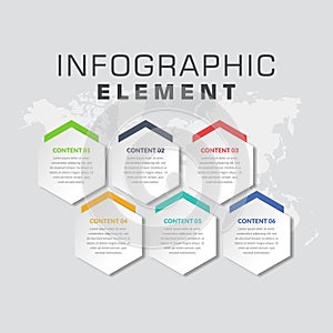 Hexagonal Infographic Element Vector Premium Design