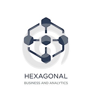 Hexagonal Interconnections icon. Trendy flat vector Hexagonal In