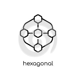 Hexagonal Interconnections icon. Trendy modern flat linear vecto