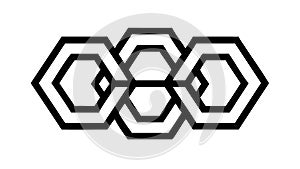 Hexagonal Interlocking Pattern Vector: Modern Geometric Design, vector design Generative AI