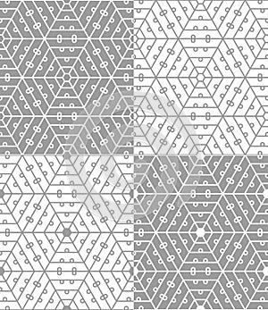 Hexagonal lace seamless pattern