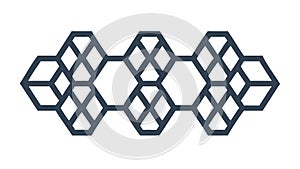 Hexagonal Lattice Pattern Vector: Interconnected Geometric Design, vector design Generative AI