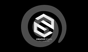 Hexagonal letter S negative space monogram logo