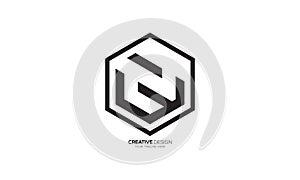 Hexagonal letter Z negative space modern monogram logo