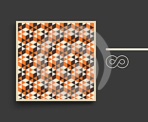 Hexagonal lines pattern. Abstract 3d background. Cover design template