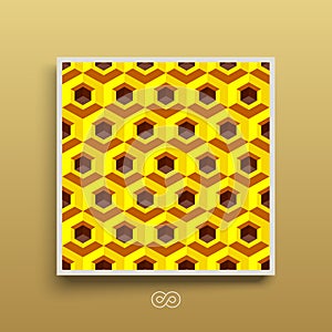 Hexagonal lines pattern. Abstract 3d background. Cover design template
