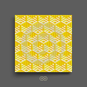 Hexagonal lines pattern. Abstract 3d background. Textbook, booklet or notebook mockup. Business brochure. Cover design template.