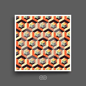 Hexagonal lines pattern. Abstract 3d background. Textbook, booklet or notebook mockup. Business brochure. Cover design template.