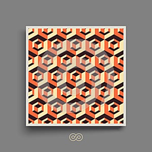Hexagonal lines pattern. Textbook or notebook mockup. Cover design template