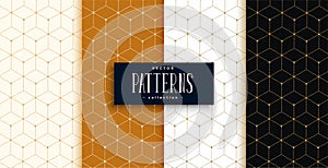 Hexagonal luxury pattern set in geometric line style