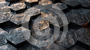 Hexagonal metal pattern with lighting effects